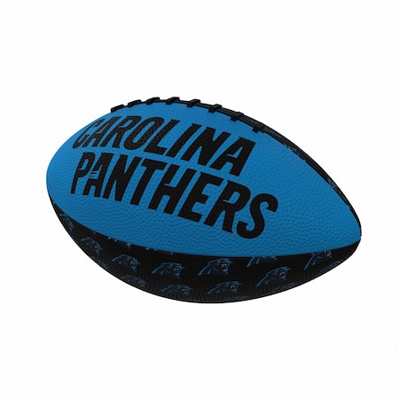 Logo Brands Carolina Panthers Repeating Mini-Size Rubber Football 605-93MR-3